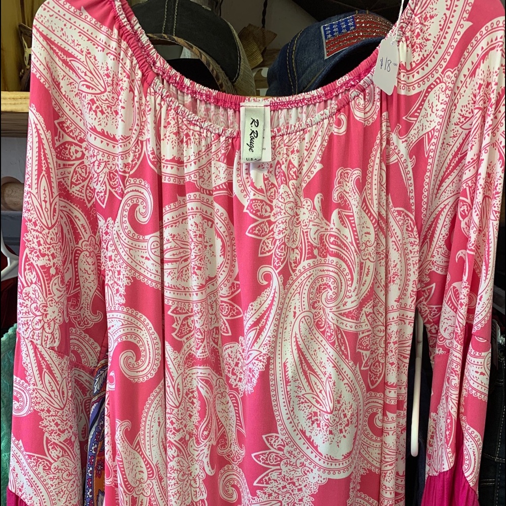 Pink white flow bottom top